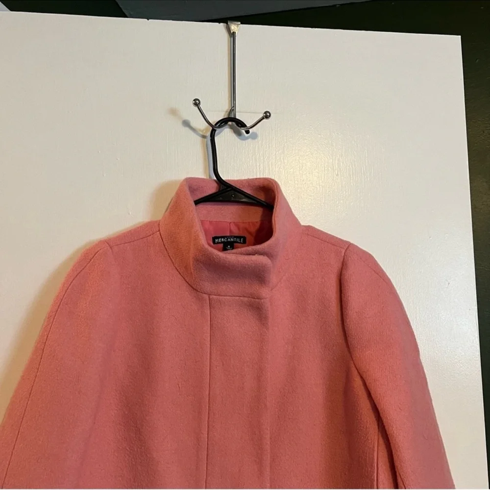 j crew mercantile pink wool blend city coat size 4 - Picture 6 of 9